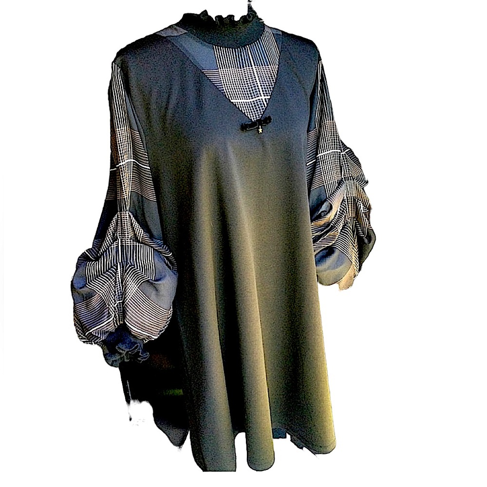 Beautiful Dramatic Sleeved Dress. B2